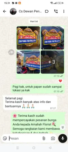 Testimonial Papan Bunga Pernikahan cikayas