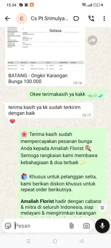 Testimonial Papan Bunga cikayas