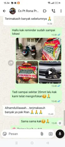 Testimonial Papan Bunga cikayas